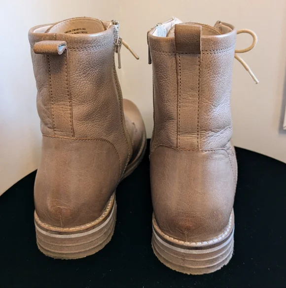 Crèvo Freya Beige Leather Boots Size 9 - Picture 3 of 9